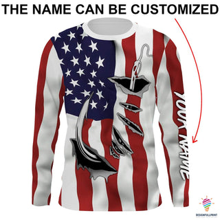 Fishing Gifts US Flag Fishing Is My Job Proud  Personalized Unisex Size Long Sleeve LN