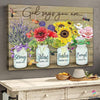 Strong Valiant Fearless Sunflowers and Floral Poster Horizontal Poster LN