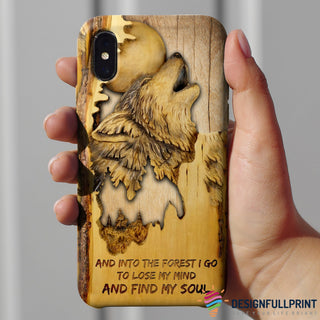 Gift For Native American Gift For Wolf Lover Wolf Native Print Phone Case LN