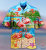 Flamingo On The Beach Hawaii Shirt Button Shirt NH