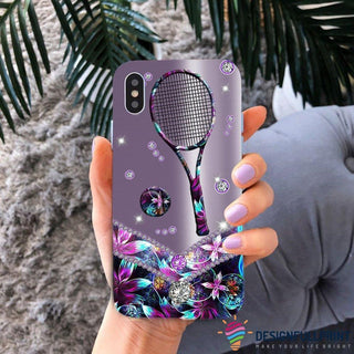 Purple Diamond Tennis Print Phone Case LN
