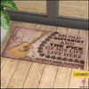 Purple Brown An Old Guitarist And The Pick His Life Live Here Doormat HG Guitar Doormat Custom Old Guitarist Door mat