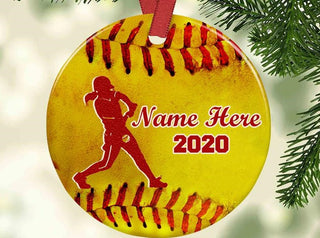 Personalized Softball Ornament LH