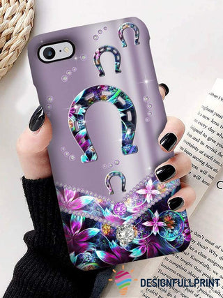 Gift For Horse Lover Diamond Horse Hoof Print Phone Case LN