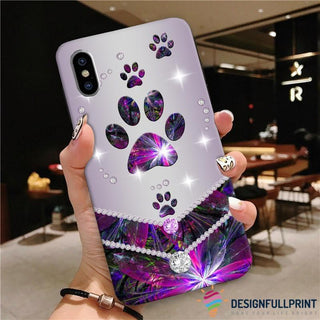 Cute Paw Diamond Print Phone Case LN