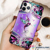 Humming Bird Purple Diamond Print Phone Case LN