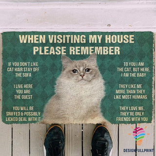 When Visiting My House Please Remember Cat Welcome Doormat NHD Gifts For Cat Lovers