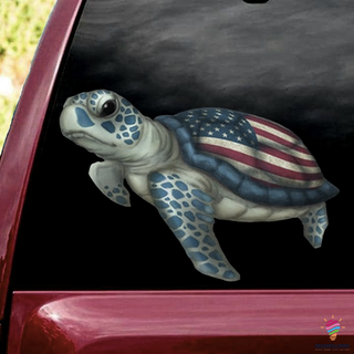 Gift For Turtle Lover Turtle America Flag Car Sticker NHD
