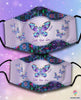 Gift For Butterfly Lover Faith Hope Love Teal And Purple Ribbon Alzheimer Awareness Butterfly Dimond And Flowers Alzheimer Cloth Mask HG