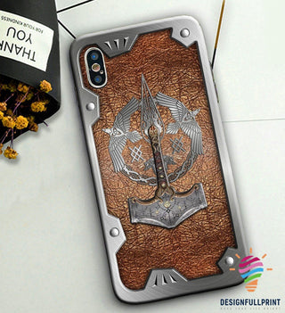 Gift For Viking Lover Viking Axe Metal Pattern Print Phone Case HG