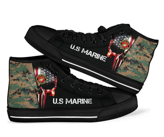 Gift For Army USMC Marine US High Tops Shoes