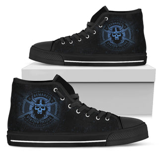 Blue Viking Skull Lightweight High Top Canvas Shoes 003 - designfullprint