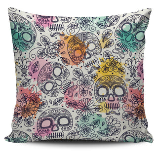 Watercolor Skull Pillow Cover - designfullprint