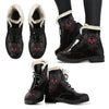 Smelting Skull Faux Fur Leather Boots