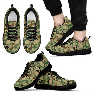 Skull Green Men's Sneakers - designfullprint