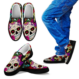 Sugar Skull Kid's Slip Ons