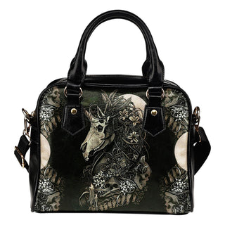 Unicorn Skull Leather Shoulder Bag 003 - designfullprint