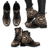 Skulls Bones Women's Leather Boots - Black - designfullprint