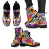 Colorful Skull Women's Leather Boots - designfullprint