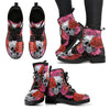 Roses and Skull Women's Leather Boots - designfullprint