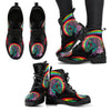New Comfortable Lace Up Leather Boots Unicorn Skull 002 (Women Size) - designfullprint
