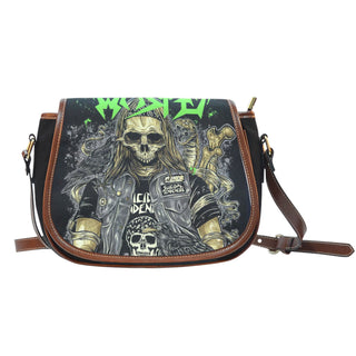 3D Skull Leather Cross-Body Carrying Strap Canvas Saddle Bags 003 - designfullprint