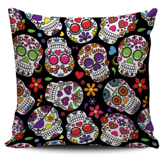 Multi Colored Skull Pillow Cover - designfullprint