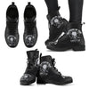 New Comfortable Lace Up Leather Boots Drum Skull - designfullprint