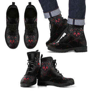 New Lace Up Skull Leather Smelting boots 028 - designfullprint