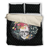 Flowers and Skulls Beige Bedding Set