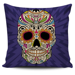 Blue Radiant Skull Pillow Cover - designfullprint