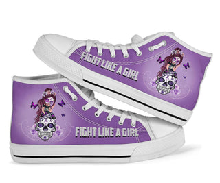 Skull Gift Purple Cancer Awareness Sugar Skull Girl Shoes
