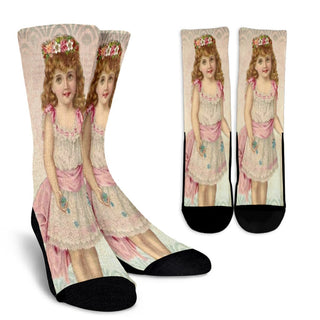 Vintage Girl Crew Socks - designfullprint