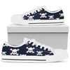 Skull Low Top Canvas Shoes 05 Women/Men, White/Black - designfullprint