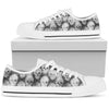 Skull Low Top Canvas Shoes 02 Women/Men, Black/White - designfullprint