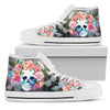 Skull and Flower Women's High Top Canvas Shoes
