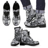 New Comfortable Lace Up Leather Boots Skull 016 - designfullprint