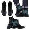 New Comfortable Lace Up Leather Boots- Wolf and Green Light 002 - designfullprint
