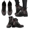 New Comfortable Lace Up Leather Skull Boots 006