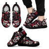 Sugar Skull Red and Black Men's Sneakers - designfullprint