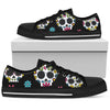Mexican Sugar Skull Low Top Canvas Shoes 001 - designfullprint