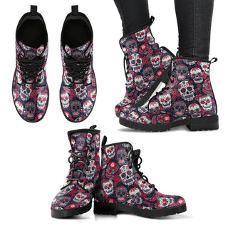 Skull Lovers Women's Leather Boots - designfullprint