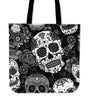 Skull With Roses Tote Bag - designfullprint