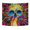 Colorful Abstract Skull Tapestry 001 - designfullprint