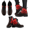 Rose Skull Women's Leather Boots - designfullprint