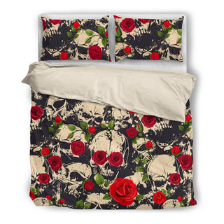 Flowers and Skulls Style 3 Bedding Set