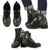 New Comfortable Lace Up Leather Boots Unicorn Skull 003 - designfullprint