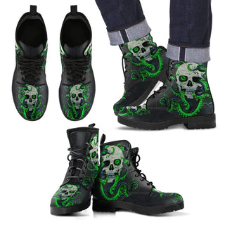 Skull With Octopus Tentacles Men's Handcrafted Premium Boots V3