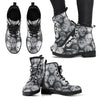 New Comfortable Lace Up Leather Boots Skull 016 - designfullprint