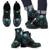 New Comfortable Lace Up Leather Skull Boots 004